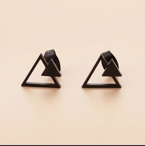 Triangle Geometric Punk Stainless Steel Hypoallergenic Stud Earrings
